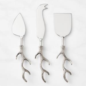 ปรับแต่งชุดมีดชีสสแตนเลสสาขา 3 ชิ้นในราคาสมเหตุสมผลชุดช้อนส้อมชีสสีเงินพร้อมขัดเงาสําหรับบ้าน - Product Image 1