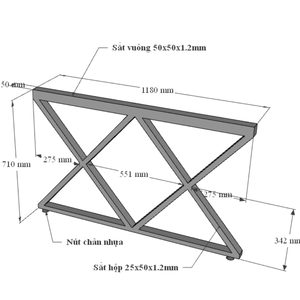 Mesa Minimalista XConcept HBXC008 de 120x240cm para 4 Personas, Sistema de Ensamblaje de Madera de Caucho - Product Image 6
