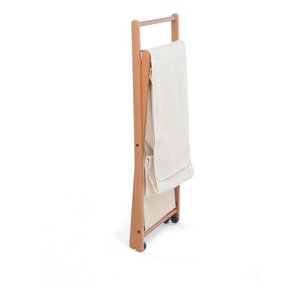 Wooden laundry <b>basket</b> (44Lt) <b>Foldable</b> trolley ANGEL Walnut 329306 - Product Image 2
