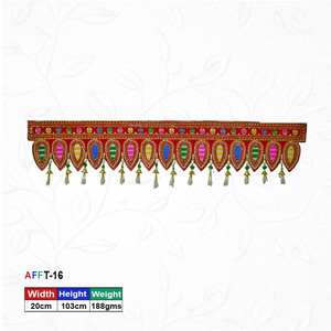 Traditional Hanging Decorative <b>Door</b> Toran with <b>Mirror</b> Work & Tassels Embroidered Bandhanwar for Home Festival Wedding Decor - Product Image 1