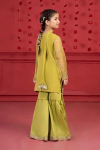 Vestido Étnico Pakistaní para Niña con Adornos de Tilla y Lentejuelas, Combinado con Dupatta de Chifón para Bodas y Fiestas de Eid - Product Image 6