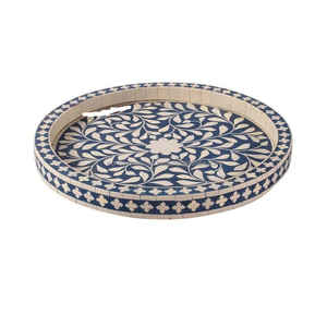 Plateau d'incrustation d'os Plateau de service indien fait à la main de luxe et de haute qualité Prix d'usine direct Plateau de service d'incrustation d'os Hôtel à la maison - Product Image 4