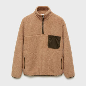 Winter Warm <b>Sherpa</b> Quarter Zip <b>Jackets</b> Fleece Long Sleeve <b>Jackets</b> With Chest Pockets - Product Image 1