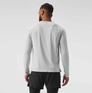 เสื้อกีฬาแขนยาวผู้ชายเสื้อออกกำลังกายยืดและระบายอากาศสำหรับวิ่งยิมและฟิตเนส - Product Image 3