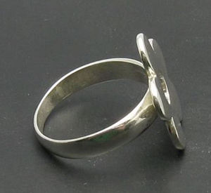 Anillo de moda de Plata de Ley 925 antiguo para mujer diseño de flores grandes joyería de plata personalizada de moda por fabricante - Product Image 2