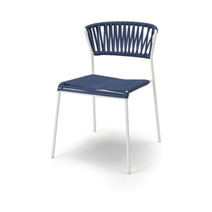 Stackable Outdoor <b>Chair</b> with Painted Metal Frame and Woven Rope Seat - Product Image 2