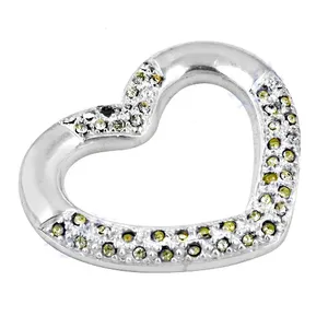 Colgante de Corazón de Plata 925 con Piedras Preciosas Verdes - Joyería Religiosa para Mujer (Acero Inoxidable Chapado en Oro) - Product Image 2