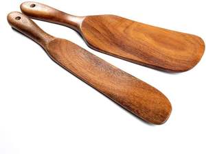 Natural Acacia Wood Spurtle <b>Set</b> Kitchen Utensils Cooking Tools <b>Nonstick</b> <b>Cookware</b> Safe Stirring Mixing Spatula Spoon - Product Image 3