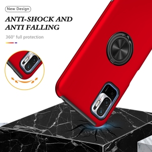 Pour Xiaomi <span class=keywords><strong>Redmi</strong></span> <span class=keywords><strong>Note</strong></span> <span class=keywords><strong>10</strong></span> 5G PC + TPU étui <span class=keywords><strong>de</strong></span> téléphone magnétique antichoc avec porte-anneau invisible - Product Image 3