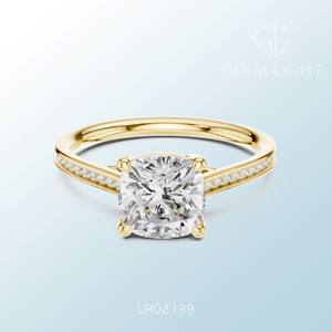 Classic white gold cluster ring featuring cushion cut diamond ideal for engagement bridal wear wedding or meaningful gift giving - Product Image 3