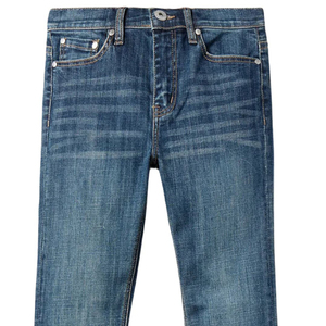 Jean évasé droit personnalisé pour femmes, taille haute, pantalon en denim à jambes minces et larges, perforé et délavé - Product Image 4