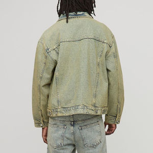 Veste en jean longue ample vintage pour homme en coton 100% sur mesure avec poches avant Vêtement d'hiver - Product Image 5