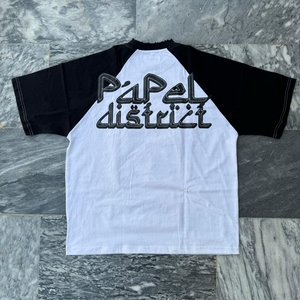 American Raglan Sleeve T-shirts graphiques surdimensionnés vintage pour hommes Heavyweight 100% Cotton Screen Printing Cropped Boxy Style - Product Image 3