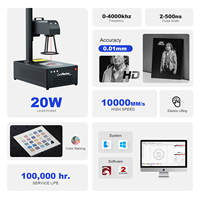 Graveur laser à fibre JPT MOPA 60W/100W, système de contrôle de haute qualité, refroidissement par air, compatible acrylique, zone de travail 200x200mm, AI/DXF