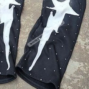 Custom 100% Cotton <b>Lightweight</b> Hooded Tracksuit Unisex Plus Size Fleece with Rhinestone Breathable Winter Set with Custom Logo - Product Image 4