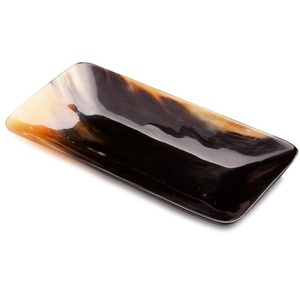 Plateau de service de luxe en corne de buffle pour les occasions de pépinière Cadeau haut de gamme avec logo personnalisé Plateau en corne véritable - Product Image 2