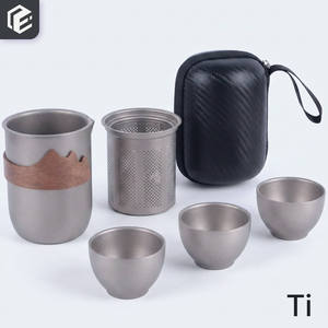 Ensemble de thé en titane pur, durable, portable, EDC, pour le camping en plein air <span class=keywords><strong>et</strong></span> les aventures - Product Image 1