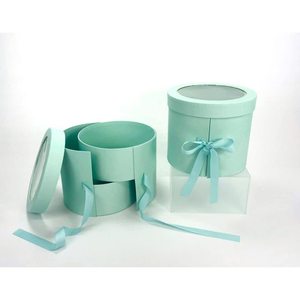 TH CBB-577 Wholesale Double Layer Rotating Flower Gift <b>Box</b> Round Cardboard <b>Box</b> with Window and Ribbon for Flowers and <b>Chocolate</b> - Product Image 5