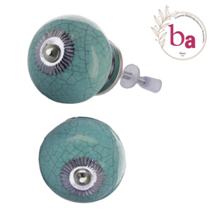 Diseño Industrial Venta caliente verde azulado craquelado perillas de cerámica cajón gabinete manija tiradores sala de estar Comedor Cocina dormitorio - Product Image 1