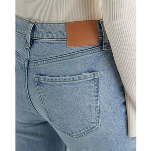 2024 bleu Denim taille haute femmes imprimer pantalon slim XL bouton respirant bords personnalisés coton crayon pantalon jean - Product Image 6