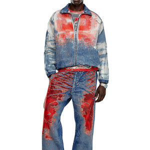 Fournisseurs de vestes en jean de couleur bleue personnalisées pour hommes à la mode Denim Veste en jean en coton pour le lavage des hommes - Product Image 4