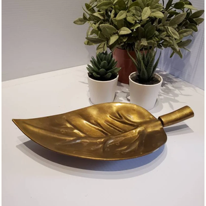 Magnifique plateau à feuilles en aluminium Designer plat de service en métal pour la maison cuisine fête de mariage hôtel salle à manger et plateau de Table élégant - Product Image 6