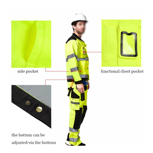 Ropa de trabajo de manga larga de algodón transpirable Traje de seguridad resistente al desgaste transpirable Uniforme de ropa de seguridad de tráfico - Product Image 5