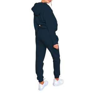 Hot Selling New Stylish Custom Logo Tracksuit Crop Tops <b>Hoodies</b> Jogging Sweatsuit 2 Piece Set Fleece Streetwear Winter Boys - Product Image 3