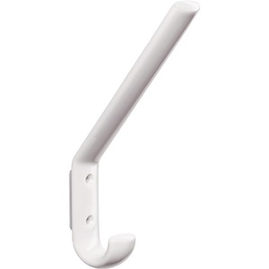 HEWI <b>Single</b> Coat Hook 477.90.070 108mm Projection Pure <b>White</b> Polyamide 163mm Height - Product Image 1