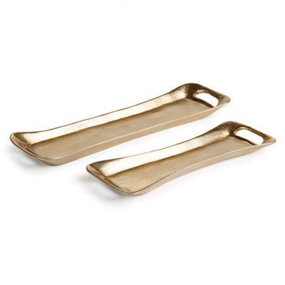Dekoratives Tablett im modernen Design aus Eisen – Goldenes Tablett