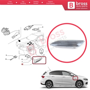 Clignotant latéral droit BSP1130-2, lampe répétiteur de signalisation blanche pour Egea Tipo 356 Alfa 147 156 Delta Ypsilon 3 60686516 - Product Image 5
