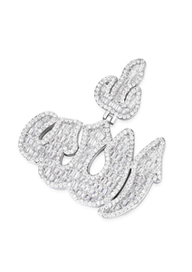 Arabic Allah Religious Baguette Moissanite Pendant 14K Gold & Rhodium Plated <b>Gift</b> for Muslims - Product Image 6