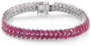 Women's <b>Bracelet</b> Natural Ruby Gemstone July Birthstone Engagement Christmas Gift Handmade Jewelry 925 Sterling <b>Silver</b> <b>Bracelet</b> - Product Image 3