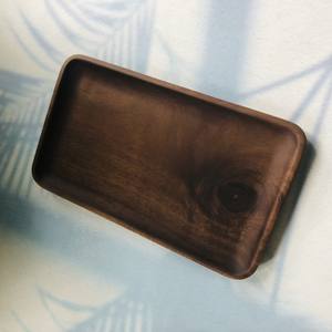 Bandeja cuadrada de ACACIA marrón oscuro para servir fruta, plato para fiesta, cena, 25x15 OEM, vajilla hecha a mano, regalo de negocios - Product Image 4