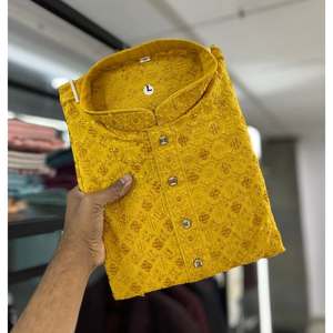 Welltex Mezcla de algodón cómoda para hombre Rayon Kurta con Ajuste Recto Ropa de fiesta tradicional - Product Image 1