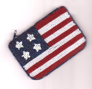 Pochettes de pièces de monnaie de perles de rocaille de haute qualité pour la fête nationale des États-Unis pochette de pièces de broderie personnalisée patriotique avec perles de rocaille Style américain - Product Image 3