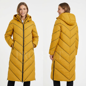 Abrigo Acolchado Largo con Capucha para Invierno, Chaqueta Acolchada Aislante Personalizada OEM ODM, Abrigo de Invierno Cálido de Longitud Completa - Product Image 3