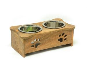 Comedero Elevado de Madera de Lujo para Mascotas con Tazón de Metal Antideslizante - Product Image 2