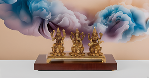 Handmade Modern Brass Laxmi Ganesh Saraswati Idol Ganesha Statue for Tabletop Home Decor Birthday or Graduation Gift" - Product Image 3