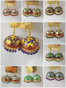 Assorted Lot of Meenakari Earrings Indian Handmade Jewellery Wedding Favor Bridesmaid <strong>Gifts</strong> Mehendi Sangeet Ceremony <strong>Gifts</strong> - Product Image 3