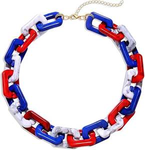 Élégant résine grosse chaîne collier surdimensionné acrylique déclaration bijoux mode collier léger audacieux bijoux pour femmes cadeau - Product Image 1