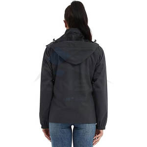 Impermeable Ligero para Mujer, Chaqueta de Senderismo con Capucha, Cortavientos Softshell para Viajes y Uso Diario, Gris Oscuro - Product Image 3