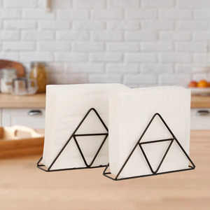 Triangle élégant luxe métal acier carré porte-serviettes en papier supports porte-serviettes pour Table Restaurant - Product Image 2