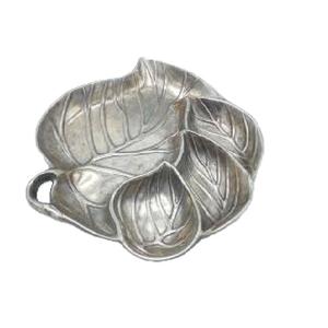 Top Vente Fantastique Design En Aluminium Or Couleur Feuille Bol De Service Plat pour Dîner Vaisselle Dessert Plat De Service Bol en Inde - Product Image 3