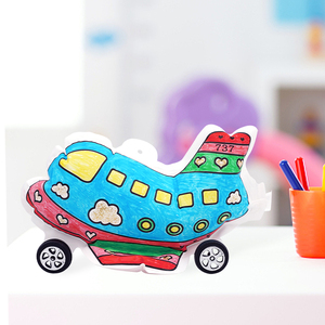 ของเล่นวาดรูปกราฟฟิตี้บอลลูนกระดาษรูปเครื่องบิน 3 มิติ ของเล่นเป่าลม DIY สนุกและเสริมพัฒนาการสำหรับเด็กชายและเด็กหญิง - Product Image 1