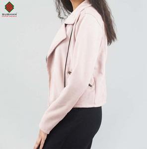 Chaqueta Bomber de Cuero de Gamuza para Mujer |   Chaqueta Casual de Invierno con Cuello Mao, Cierre de Cremallera, Forro de Lana, Personalizable OEM - Product Image 5