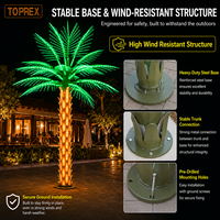 TOPREX DECOR Kommerzielle Outdoor Künstliche Kokospalmen-Beleuchtung Wasserdichte Große LED-Motive für Landschaftsgestaltung und Freizeitparks