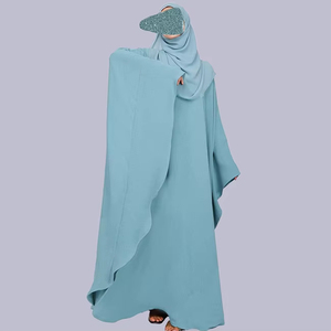 Vestido Abaya Musulmán Modesto de Diseño Moderno al por Mayor para Mujer, Nuevo Kaftan de Gasa Abierta, Hiyab 100% Seda, Burka - Product Image 5