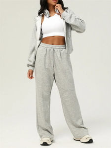 Conjunto Deportivo de Dos Piezas para Mujer, Invierno, Grueso, Transpirable, de Poliéster/Algodón, Shorts y Pantalones Deportivos - Product Image 2