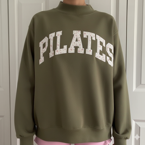 Haut d'hiver décontracté pour femme, moderne, long, en tricot, col montant, coupe ample, style urbain, logo frontal, respirant, séchage rapide - Product Image 1